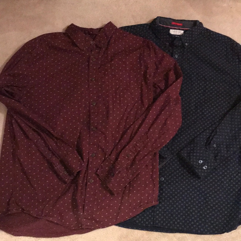 2 Men’s XL button up long sleeve shirts